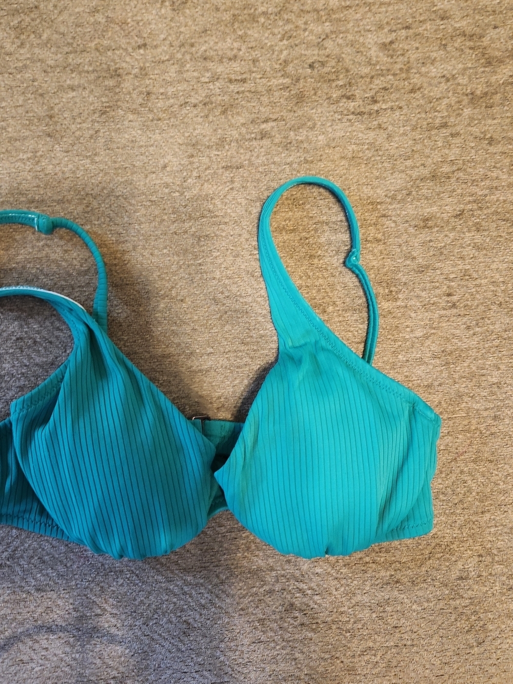 Shade & Shore Teal Ribbed Bra